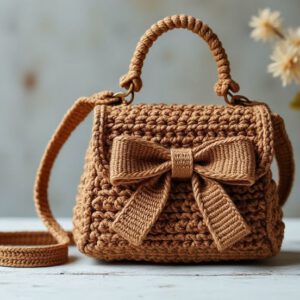 para as fãs de marrom 🤎 #crochemarrom #bolsamarrom #crochetoutfit